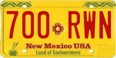 NM license plate 700RWN