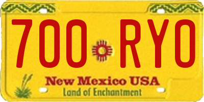 NM license plate 700RYO