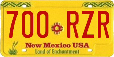 NM license plate 700RZR