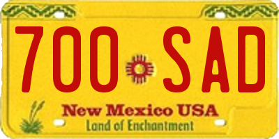 NM license plate 700SAD
