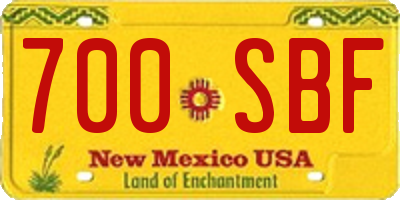 NM license plate 700SBF