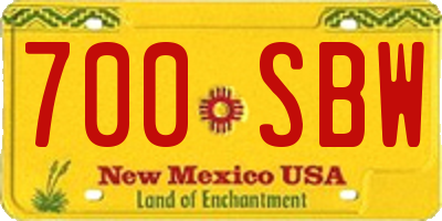 NM license plate 700SBW