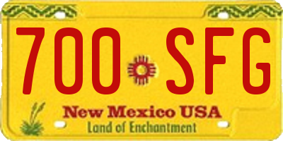 NM license plate 700SFG