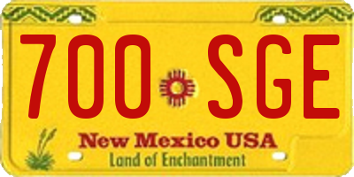 NM license plate 700SGE