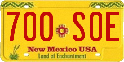 NM license plate 700SOE