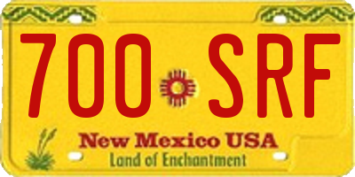 NM license plate 700SRF