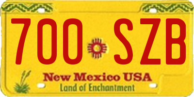 NM license plate 700SZB