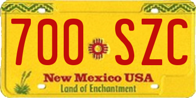 NM license plate 700SZC