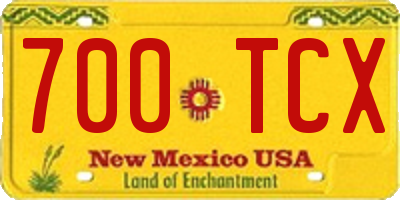 NM license plate 700TCX