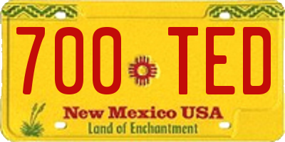NM license plate 700TED