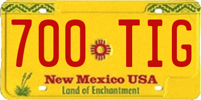 NM license plate 700TIG