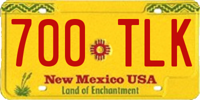 NM license plate 700TLK