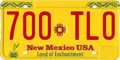 NM license plate 700TLO