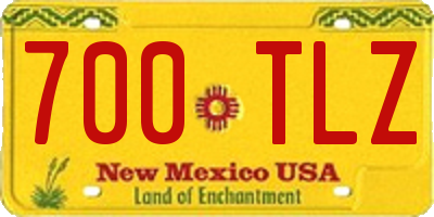 NM license plate 700TLZ