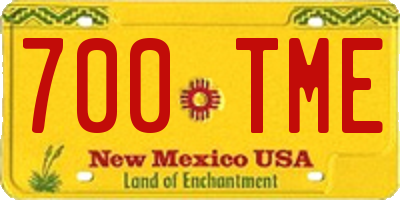 NM license plate 700TME
