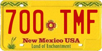 NM license plate 700TMF