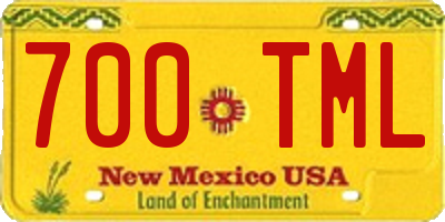 NM license plate 700TML