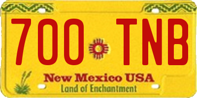 NM license plate 700TNB