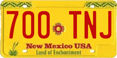 NM license plate 700TNJ