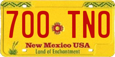NM license plate 700TNO
