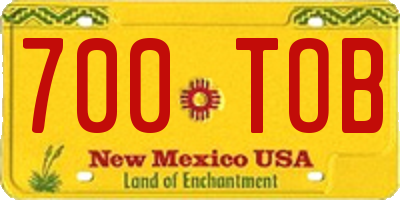 NM license plate 700TOB