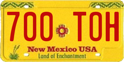 NM license plate 700TOH