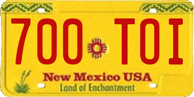 NM license plate 700TOI