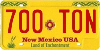 NM license plate 700TON