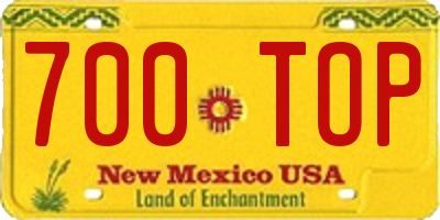 NM license plate 700TOP