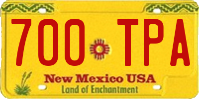 NM license plate 700TPA