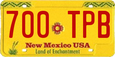 NM license plate 700TPB