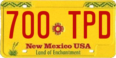 NM license plate 700TPD