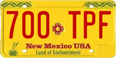 NM license plate 700TPF
