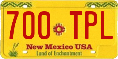 NM license plate 700TPL