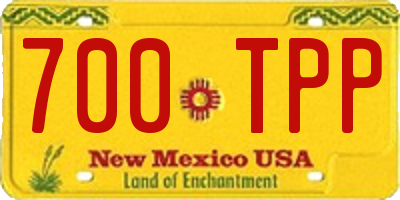 NM license plate 700TPP