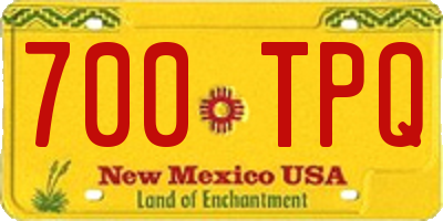 NM license plate 700TPQ
