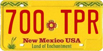 NM license plate 700TPR