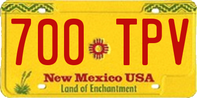 NM license plate 700TPV