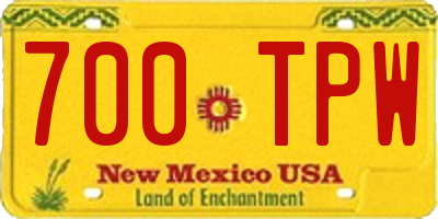 NM license plate 700TPW