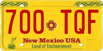 NM license plate 700TQF