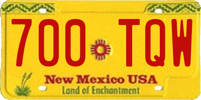 NM license plate 700TQW