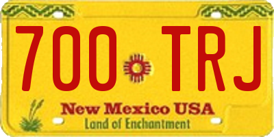 NM license plate 700TRJ