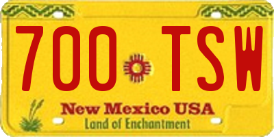 NM license plate 700TSW