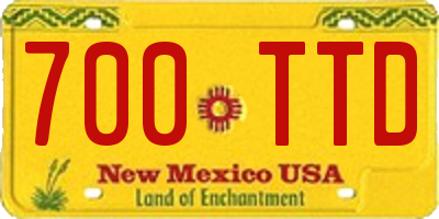 NM license plate 700TTD
