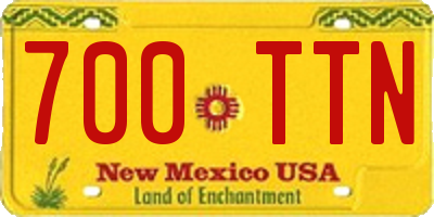 NM license plate 700TTN