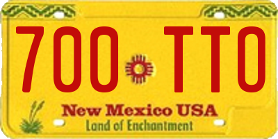 NM license plate 700TTO