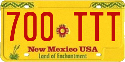 NM license plate 700TTT