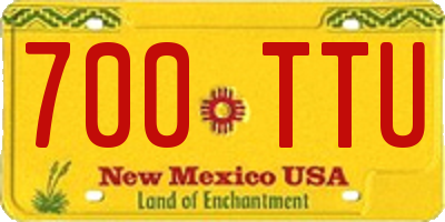 NM license plate 700TTU