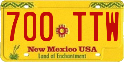 NM license plate 700TTW