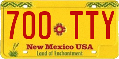 NM license plate 700TTY